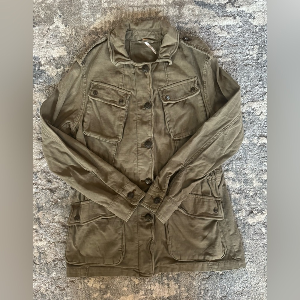 Free People Women's Not Your Brothers Surplus Jacket Military Army Cargo - Picture 7 of 9